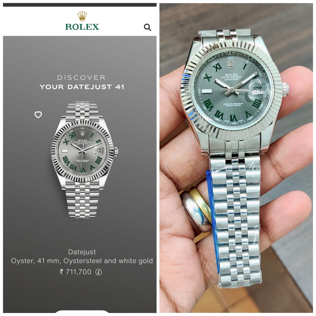 Two-Tone Jubilee Bracelet Watch – Slate Roman Dial