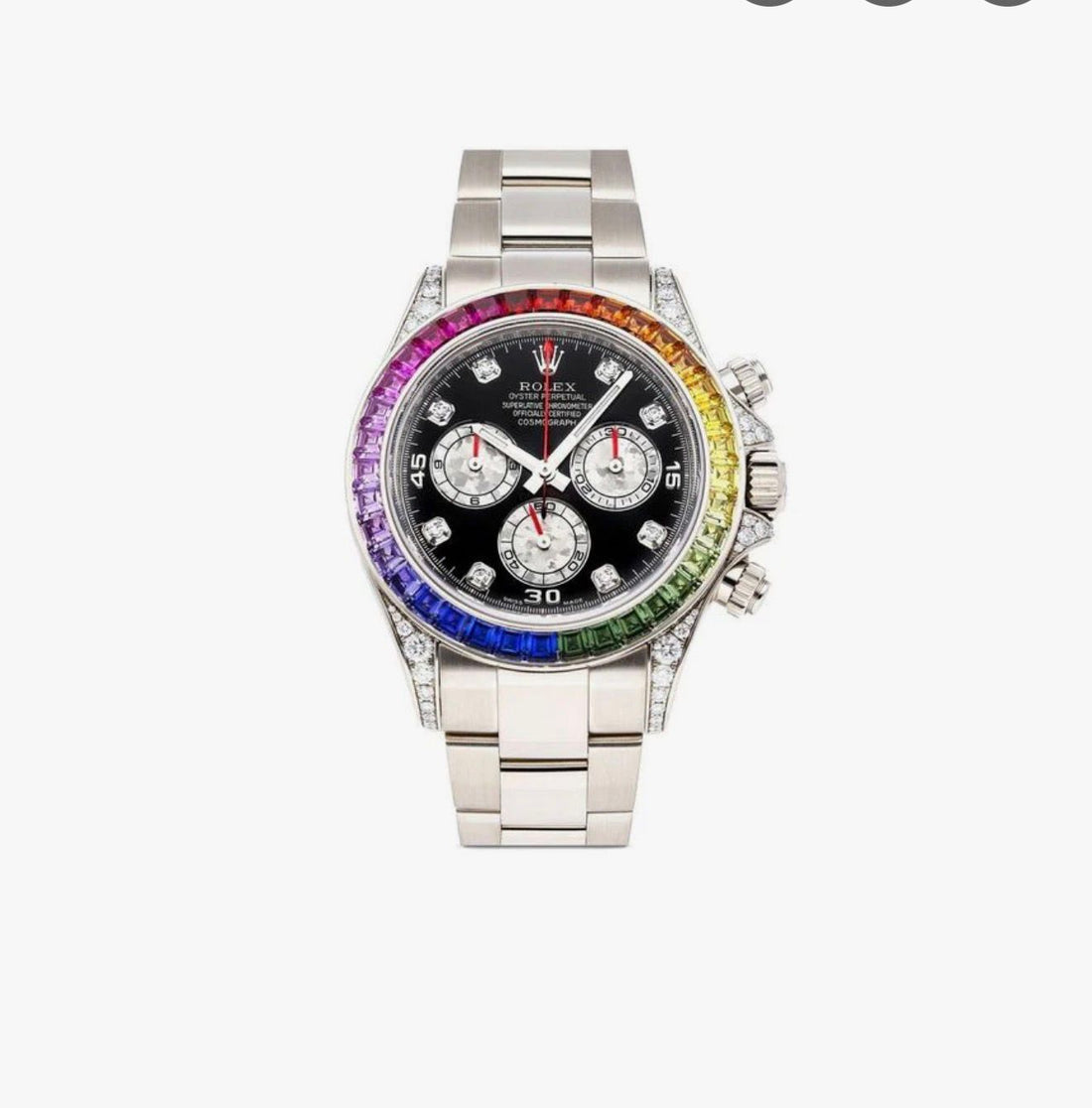 Premium Rainbow Diamond Bezel Stainless Steel Watch