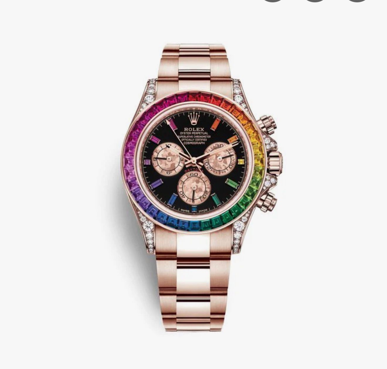 Premium Rainbow Diamond Bezel Stainless Steel Watch