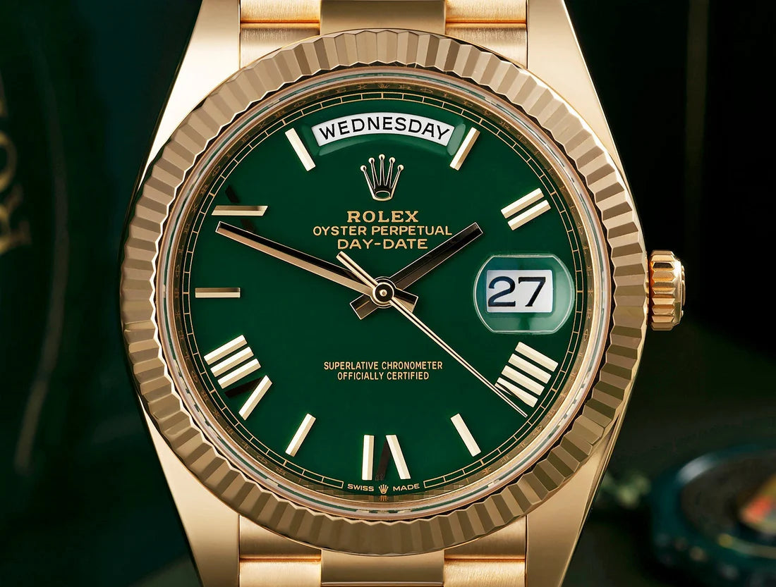 Yellow Gold Green Ombre Roman Numeral Dial